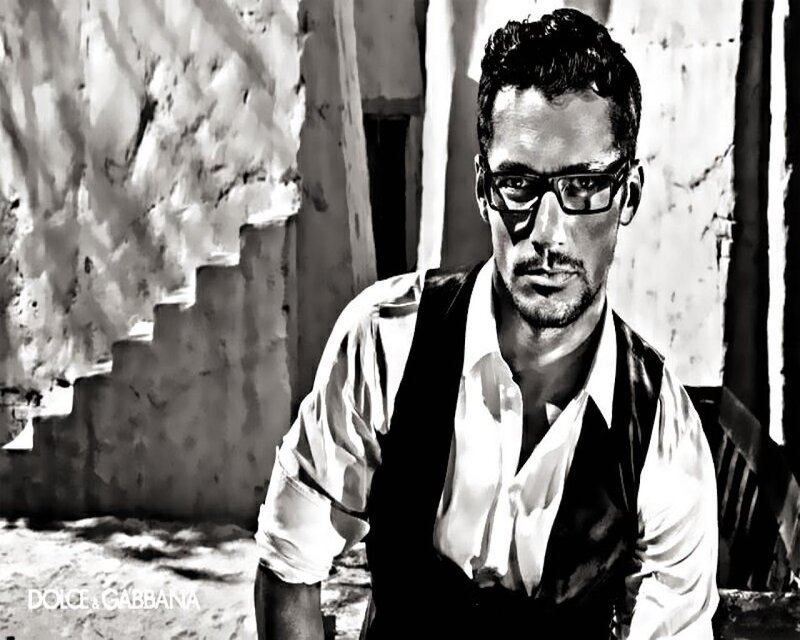 Man Wearing Glasses — Black
