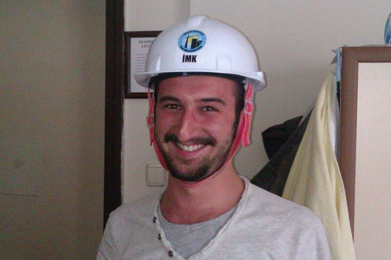 man wearing hard hat