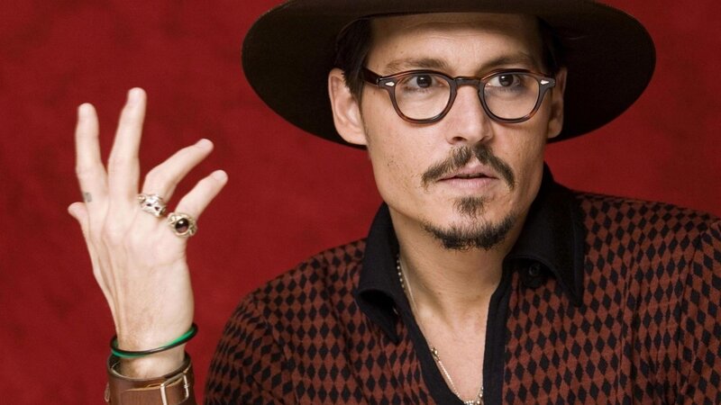 Man Wearing Hat and Glasses — Red, Dramatic, Photograph