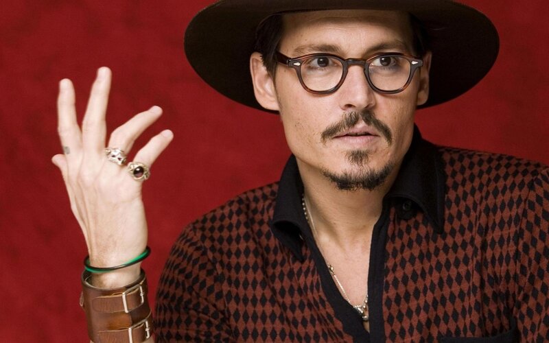 Man Wearing Hat and Glasses — Red
