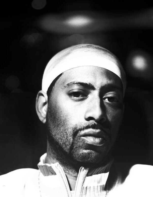 man wearing headband in black and white