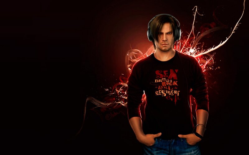 Man Wearing Headphones — Black, Dramatic, Night, Digital Art