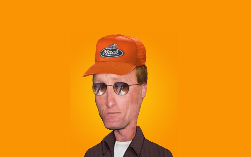 man wearing orange cap