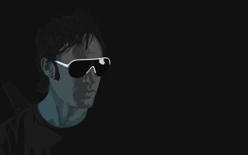 Man Wearing Sunglasses — Black, Dark
