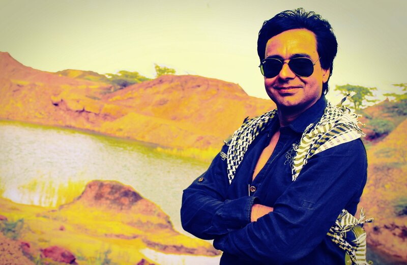 Man Wearing Sunglasses — Blue, Confident