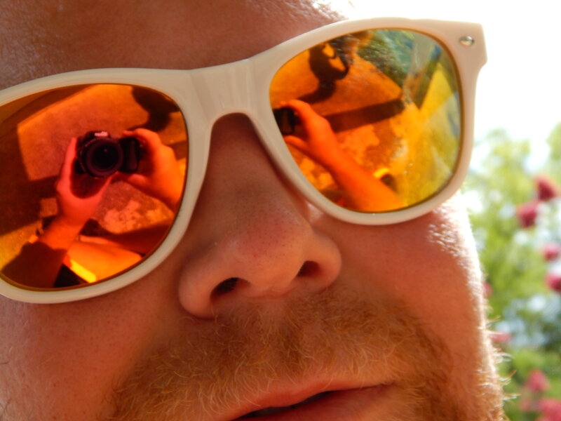 Man Wearing Sunglasses — White, Bright