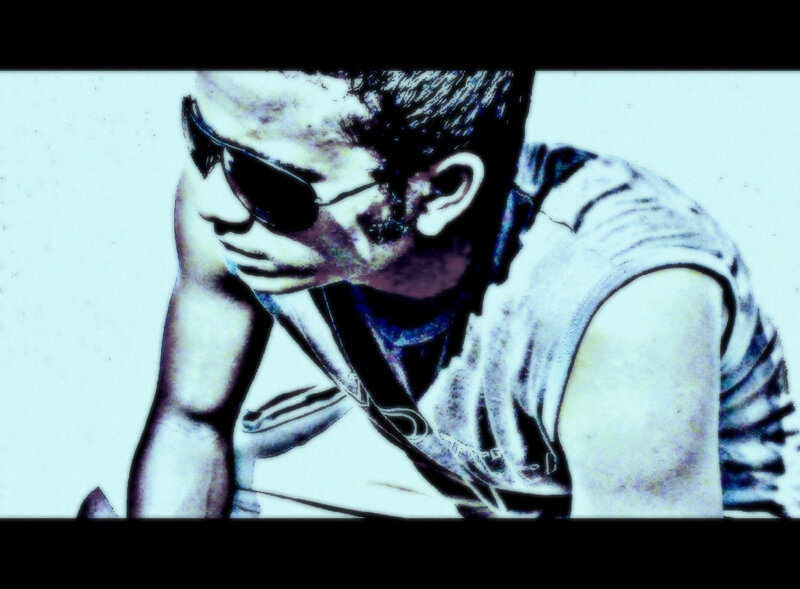 Man Wearing Sunglasses — White, Dramatic, Photograph, Tank Top