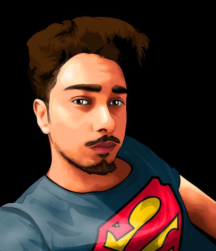 Man Wearing T-shirt — Black