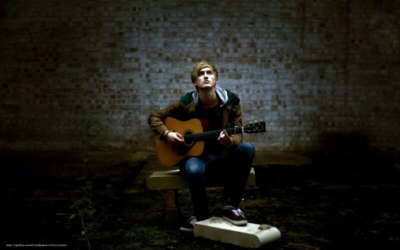 Man with Acoustic Guitar — Brown