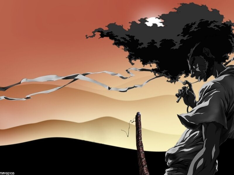 Man with Afro in Desert