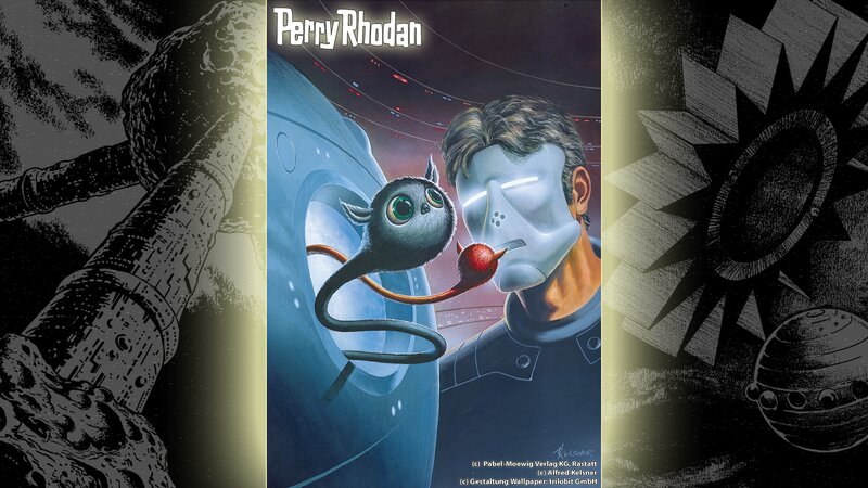 Man with Alien Creature — Blue