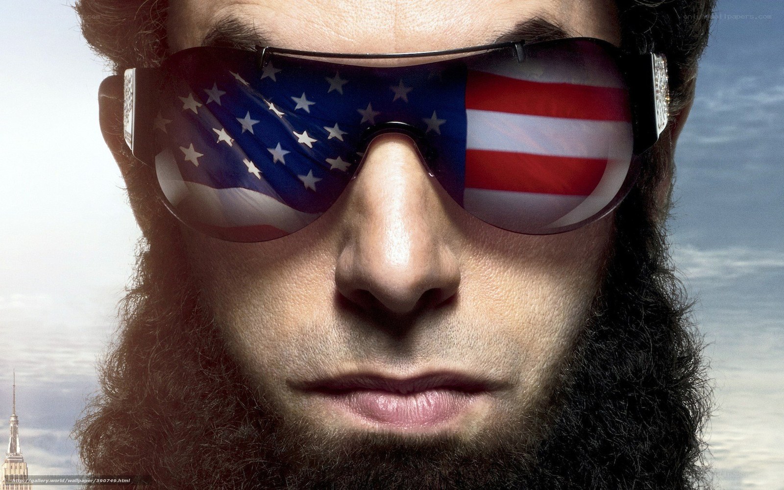man with american flag sunglasses