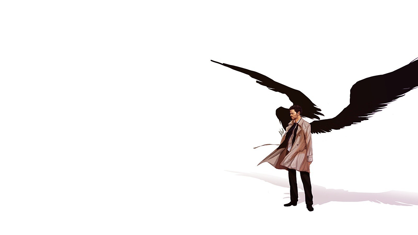 man with angel wings