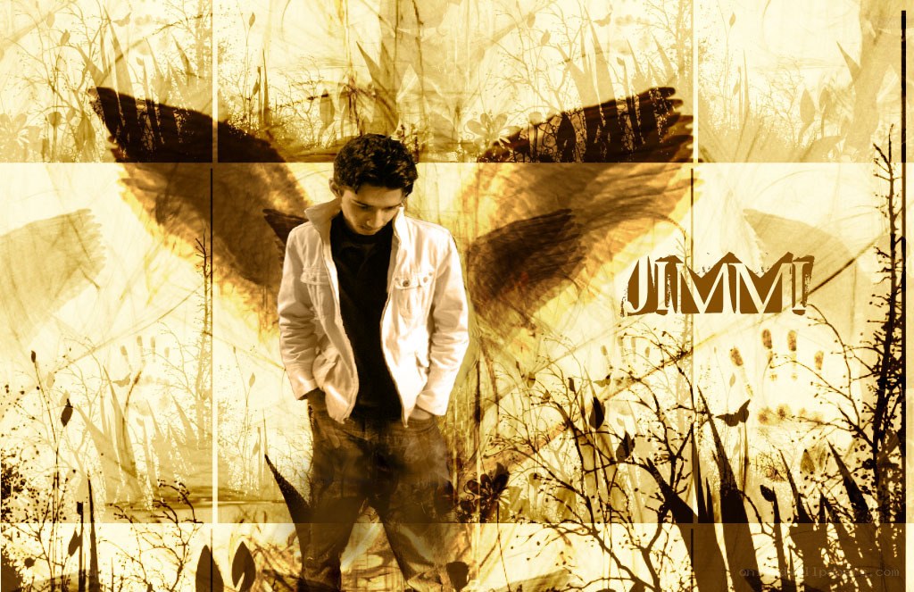 man with angel wings