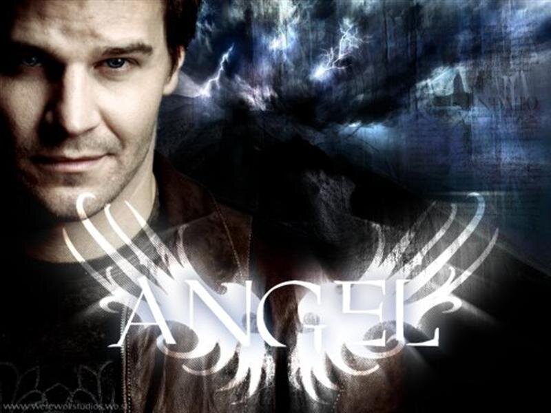 Man with Angel Wings — Black, Dramatic, Digital Art, Lightning