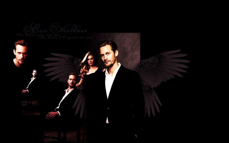 Man with Angel Wings — Black, Dramatic, Photograph