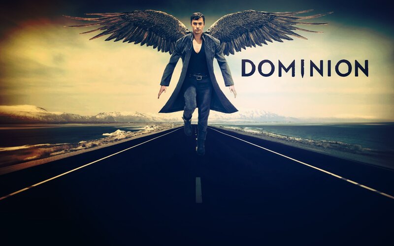 Man with Angel Wings — Black, Dramatic, Sunset