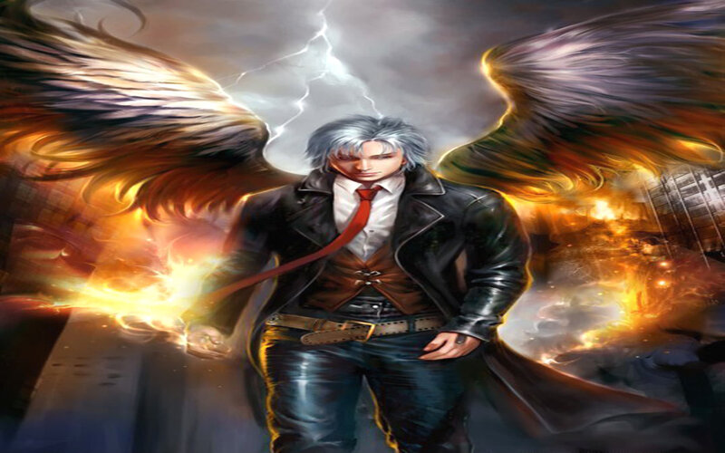 Man with Angel Wings — Black