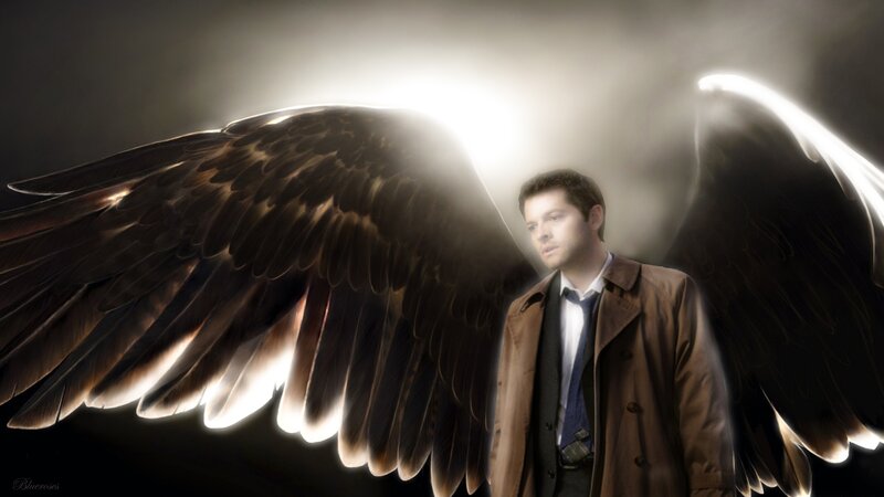 Man with Angel Wings — Brown, Dramatic, Digital Art, Coat