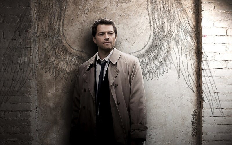 man with angel wings drawing