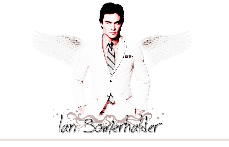 Man with Angel Wings — White, Dramatic, Illustration