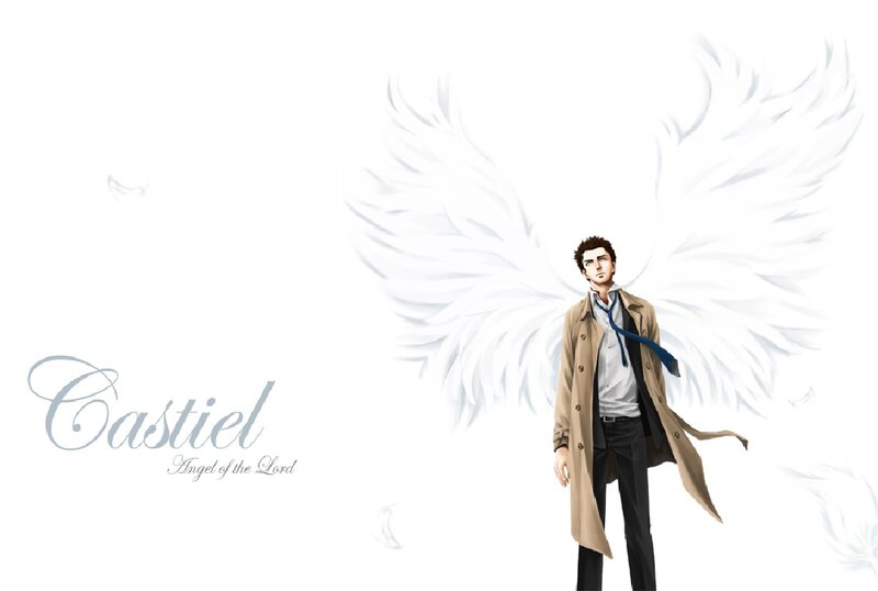 Man with Angel Wings — White, Serene