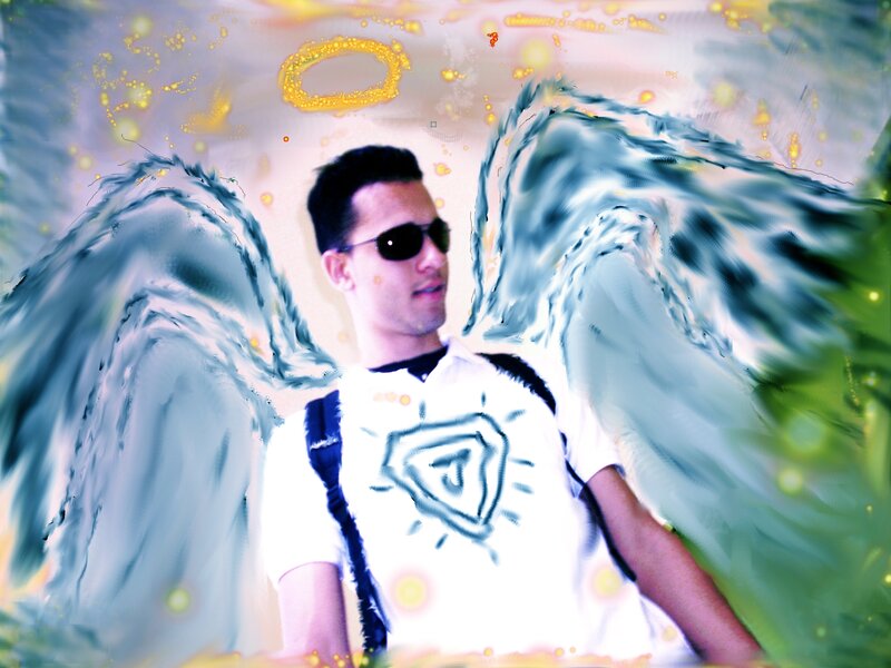 Man with Angel Wings — White