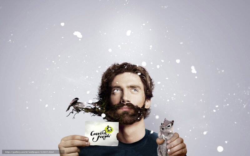 man with animals in beard