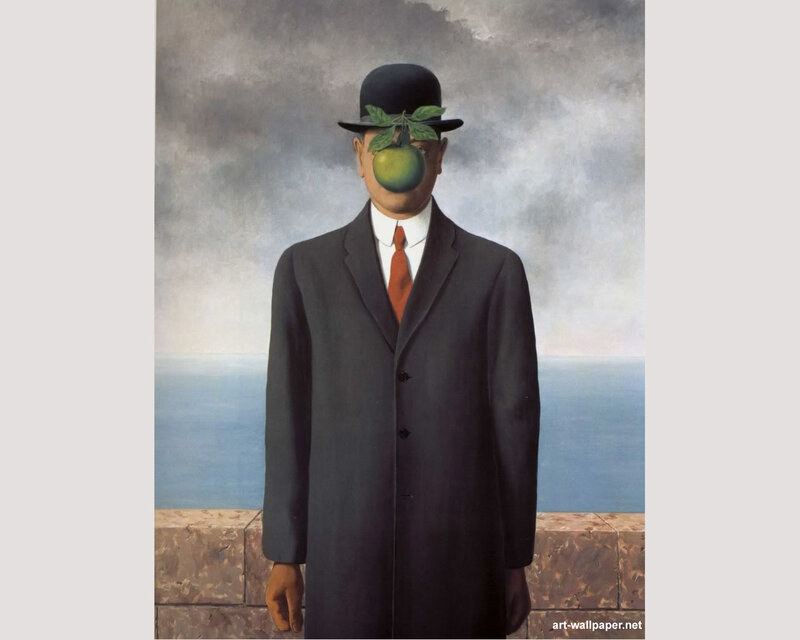Man with Apple Face — Gray