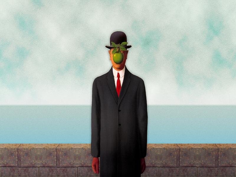 Man with Apple Face