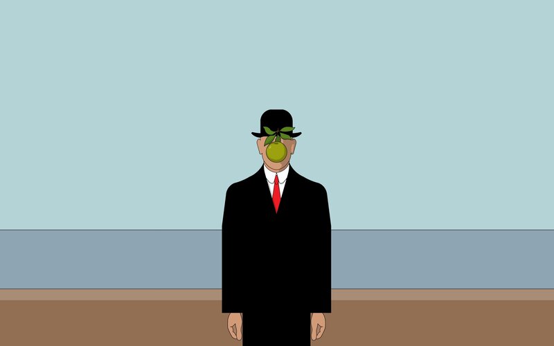 Man with apple head