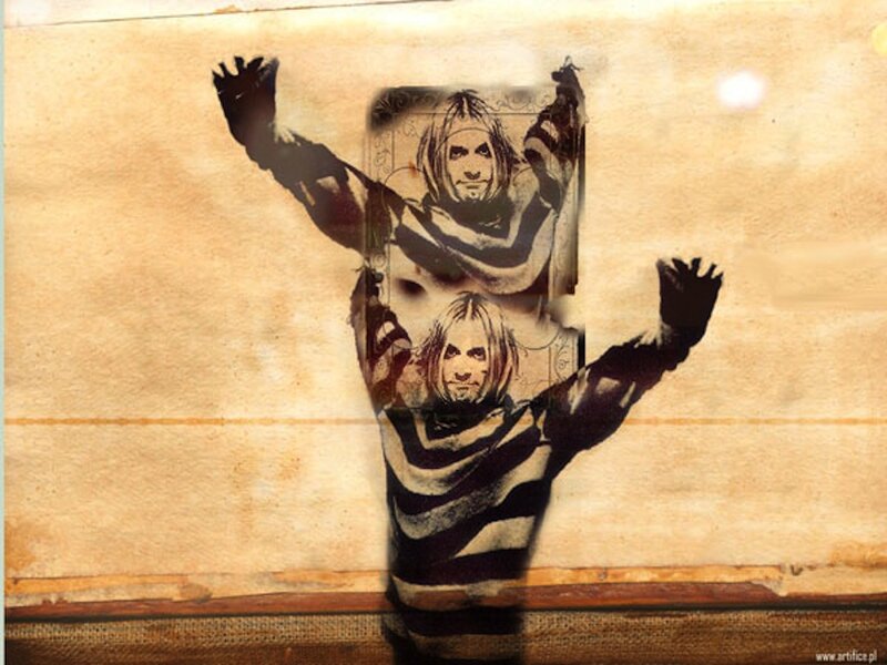Man with Arms Raised — Brown, Dramatic, Illustration