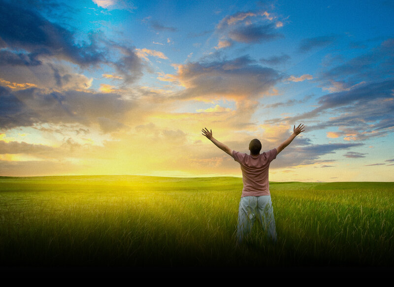 Man with Arms Raised — Green