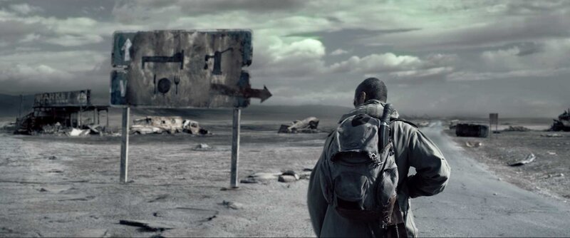 Man with Backpack — Gray, Dramatic, Photograph