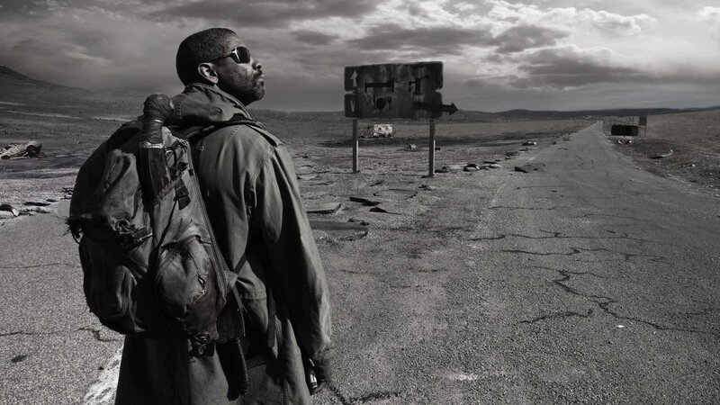 Man with Backpack on Road — Gray