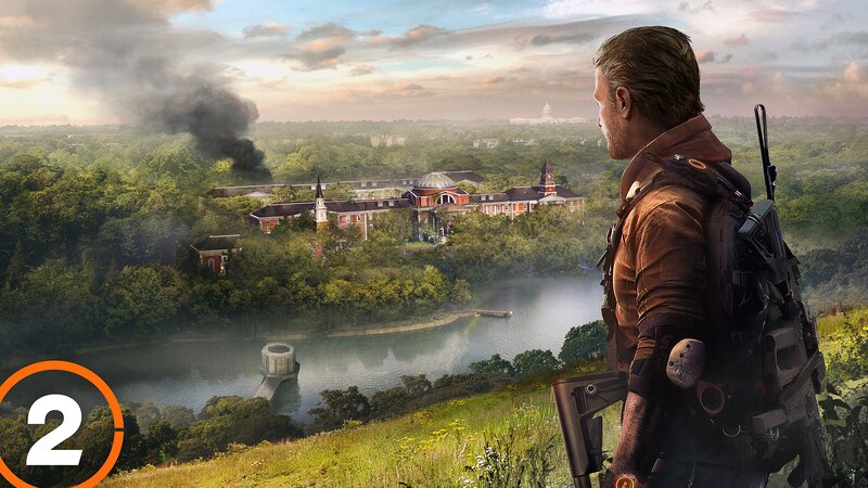 Man with Backpack Overlooking City