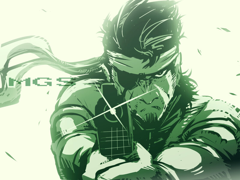 Man with Bandana Holding Gun — Green