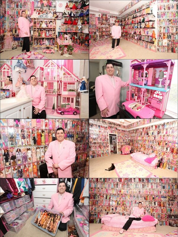 Man with Barbie collection