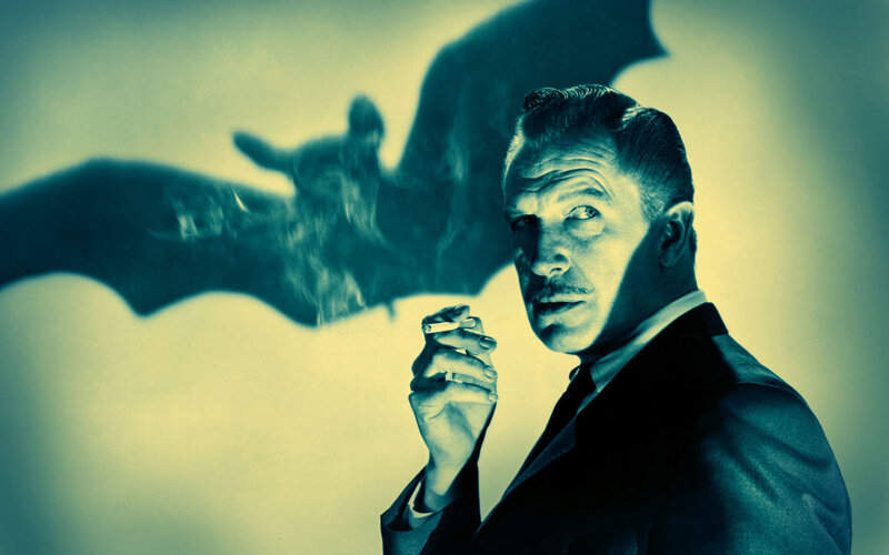 Man with Bat Shadow — Blue