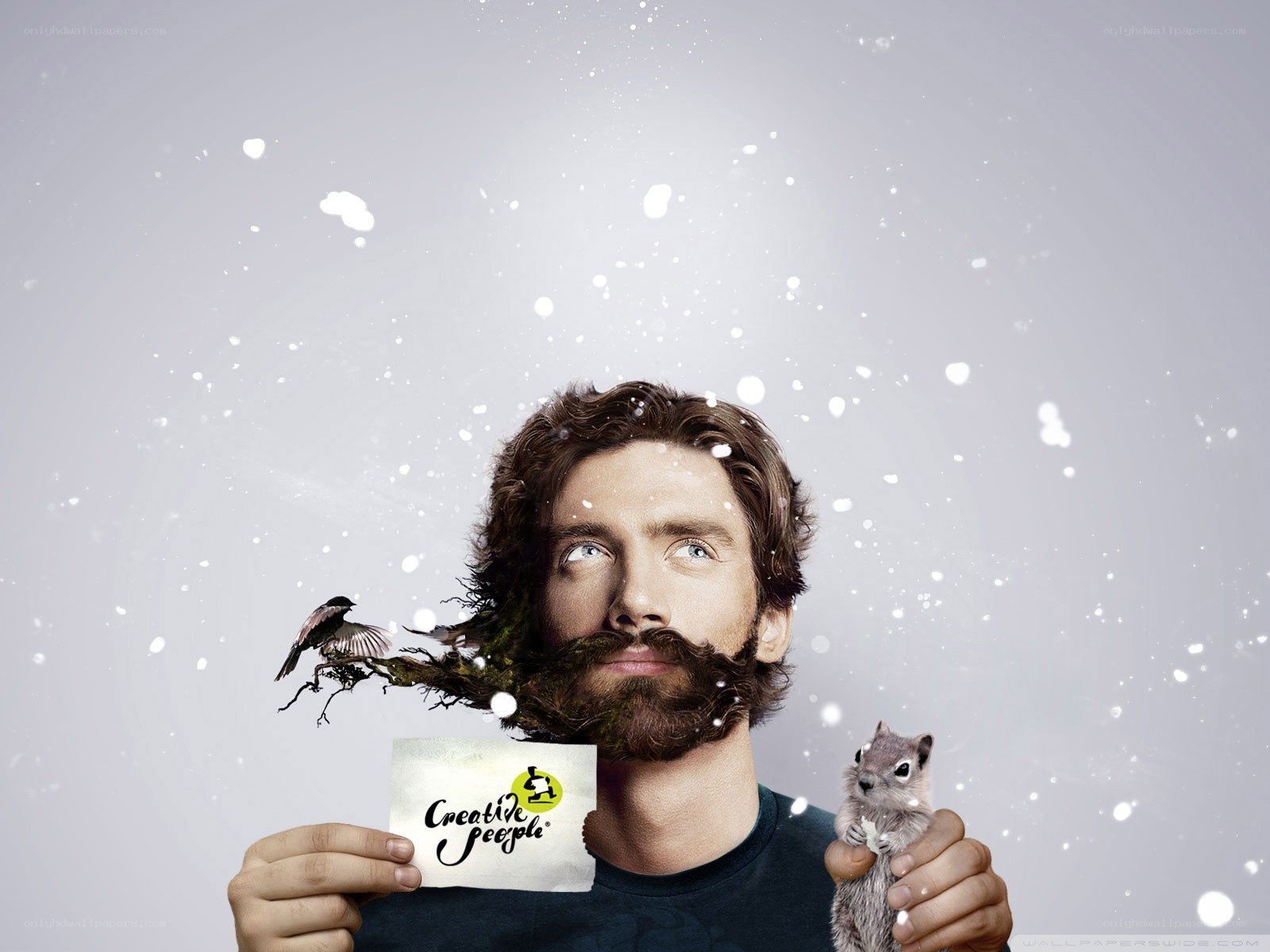 man with beard and animals