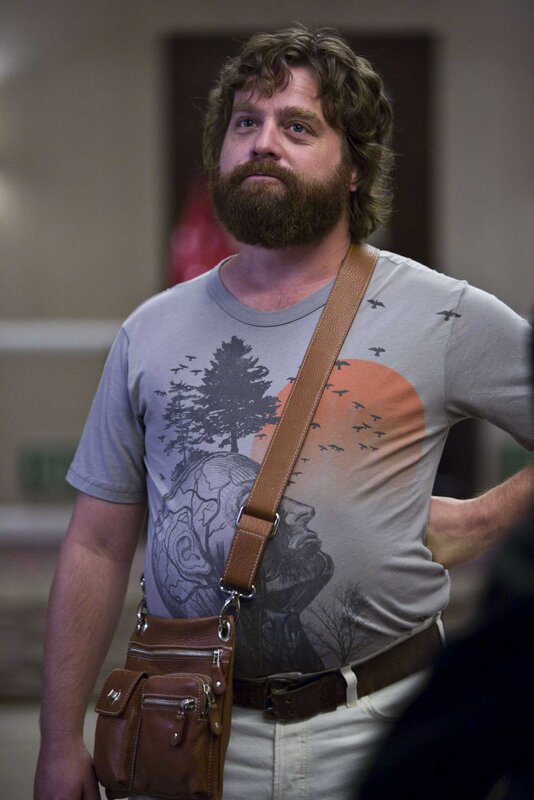 man with beard and bag