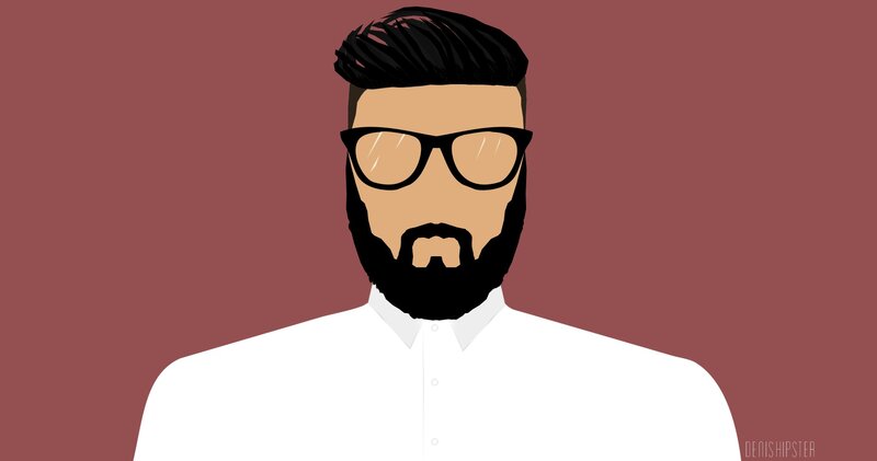 Man with Beard and Glasses — Maroon