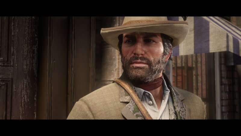Man with Beard and Hat — Brown, Serious