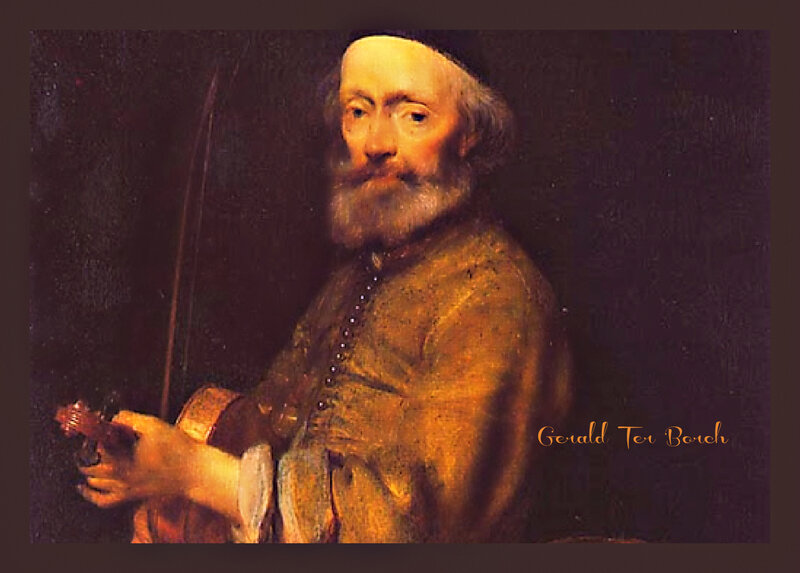 Man with Beard Holding Violin