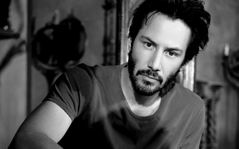 Man with Beard in Black and White — Serious