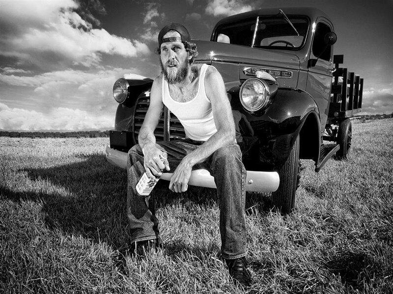 Man with Beard on Truck