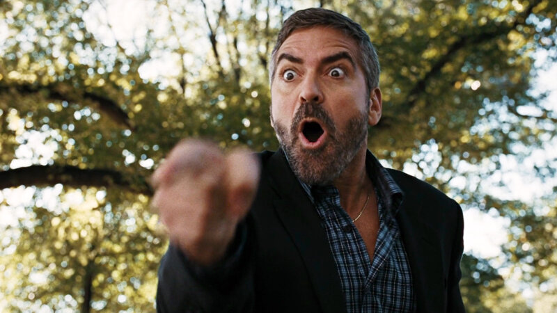 Man with Beard Pointing — Green