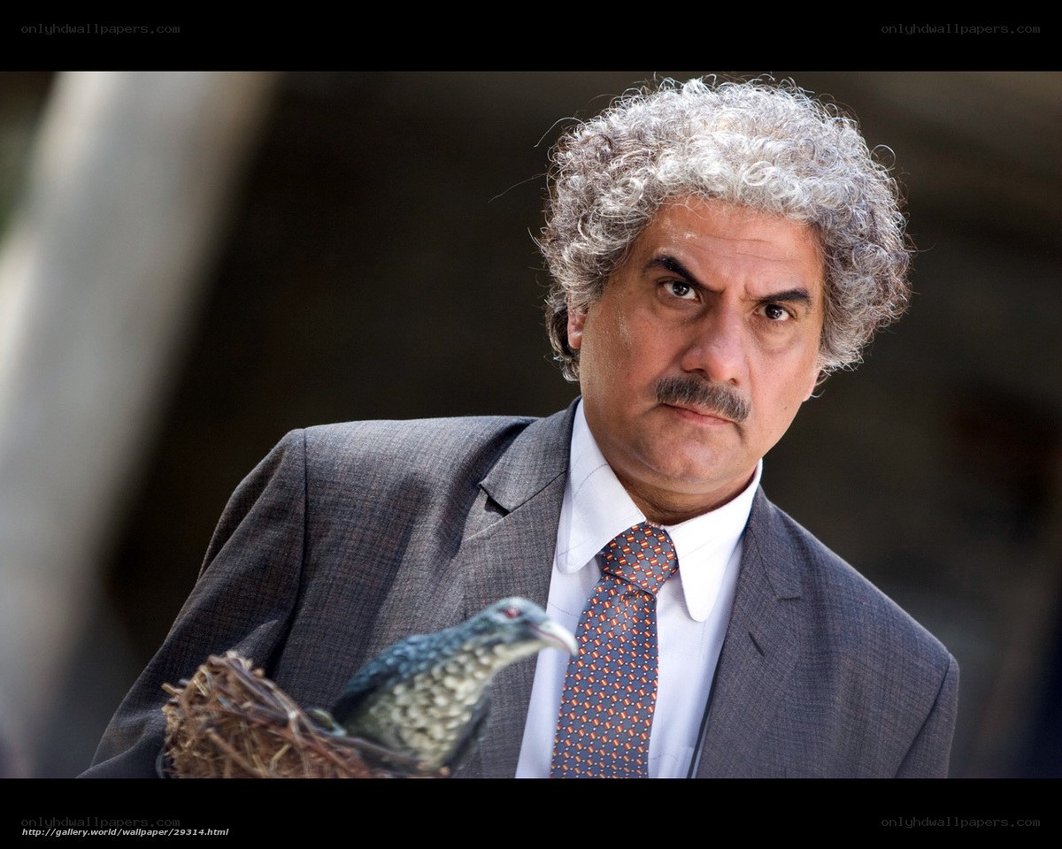 Man with bird in nest