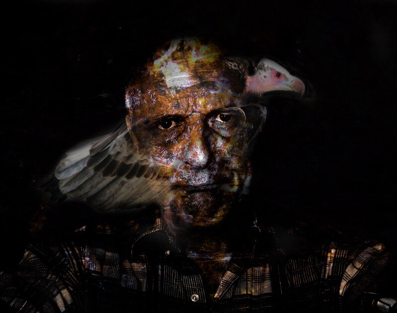 Man with Bird Overlay