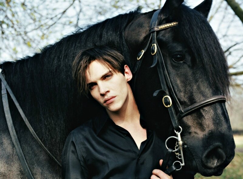 Man with Black Horse — Serious